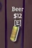 Beer price twelve dollars and E button detail
