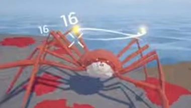 Close-up of the stars and white ring above Spider Crab