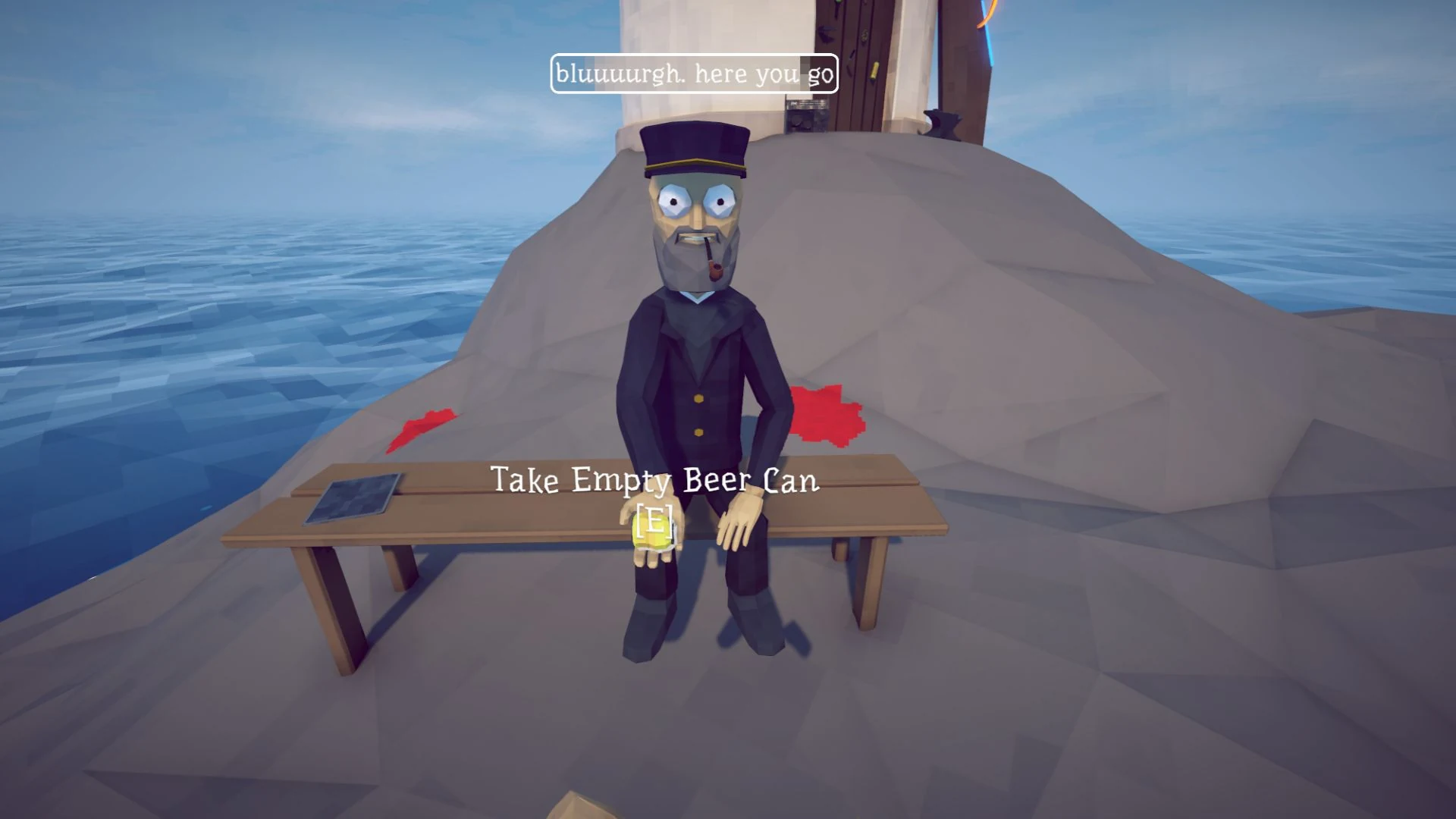 Keeper at the lighthouse with the Empty Beer Can E prompt