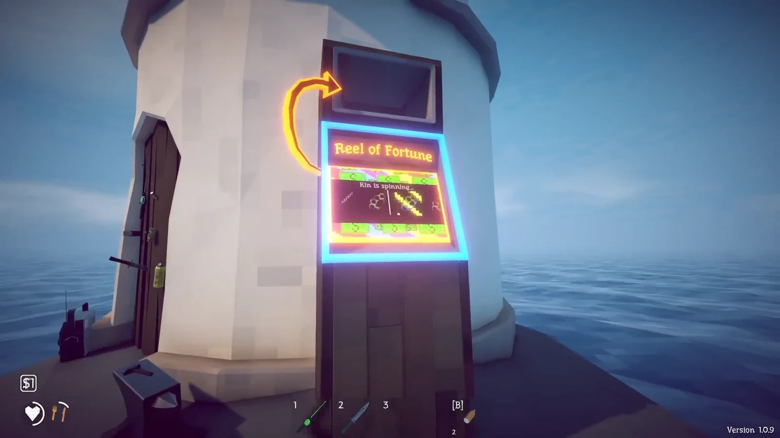 Reel of Fortune beside the lighthouse
