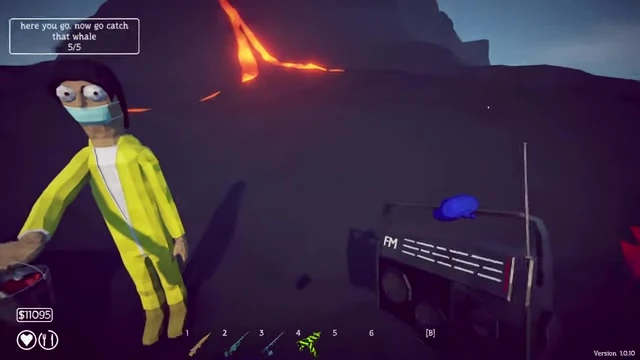 Scientist dialogue showing 5/5 after fish delivery
