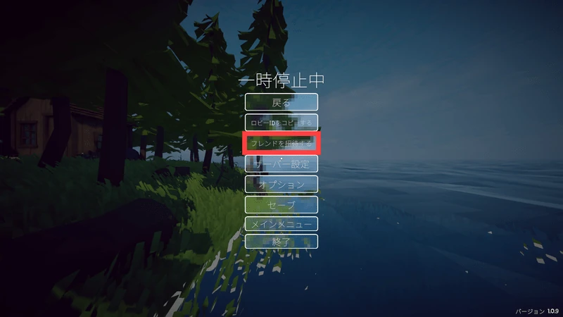 Pause menu with Invite Friend highlighted